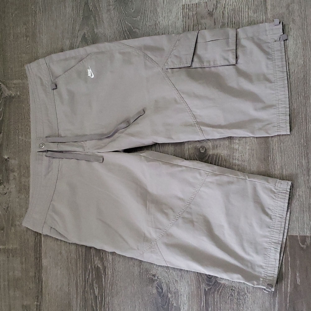 Nike Gray Capris Draw String Hems Size L - image 1